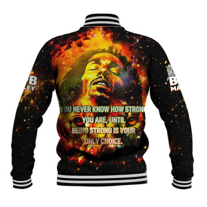 Bob King Of Reggae Rastafari Lion Baseball Jacket You Never Know How Strong You Are