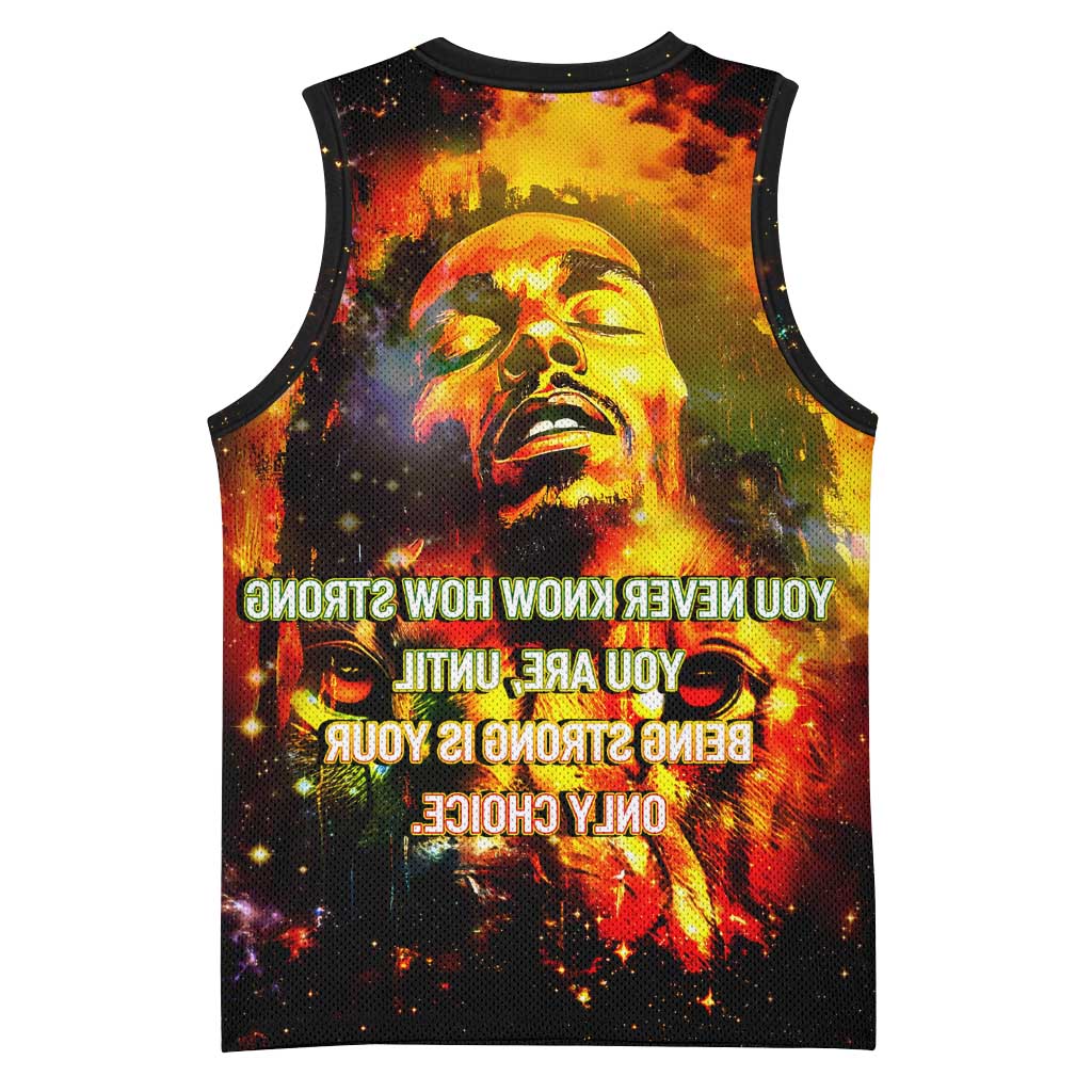 Bob King Of Reggae Rastafari Lion Basketball Jersey You Never Know How Strong You Are - African Pride