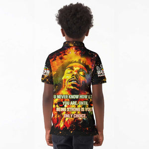 Bob King Of Reggae Rastafari Lion Kid Polo Shirt You Never Know How Strong You Are
