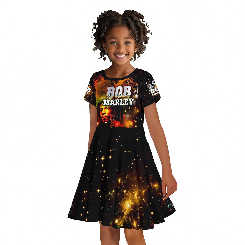 Bob King Of Reggae Rastafari Lion Kid Short Sleeve Dress You Never Know How Strong You Are