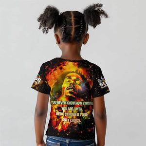 Bob King Of Reggae Rastafari Lion Kid T shirt You Never Know How Strong You Are