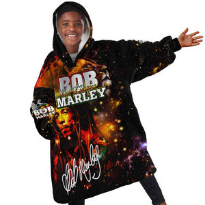 Bob King Of Reggae Rastafari Lion Kid Wearable Blanket Hoodie You Never Know How Strong You Are