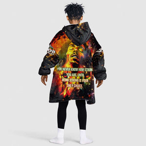 Bob King Of Reggae Rastafari Lion Kid Wearable Blanket Hoodie You Never Know How Strong You Are