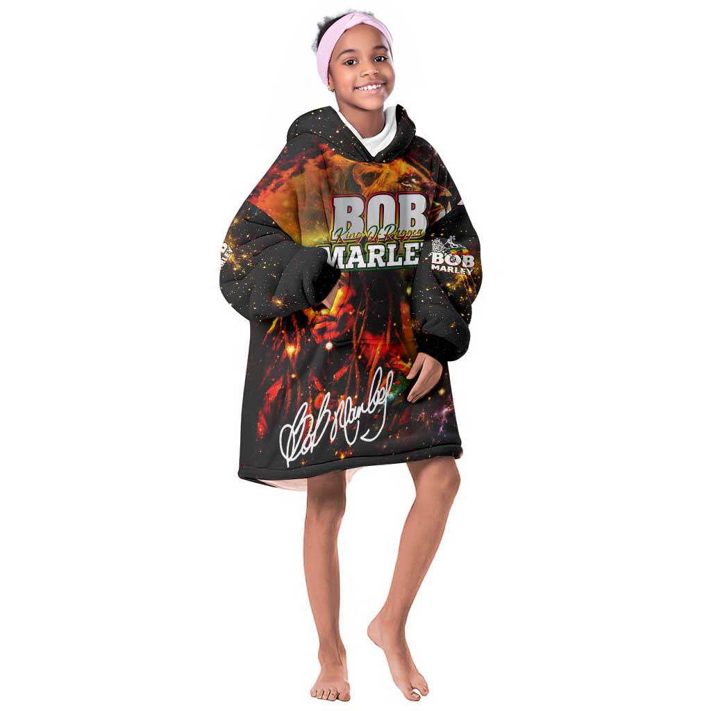 Bob King Of Reggae Rastafari Lion Kid Wearable Blanket Hoodie You Never Know How Strong You Are