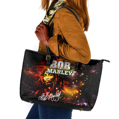 Bob King Of Reggae Rastafari Lion Leather Tote Bag You Never Know How Strong You Are