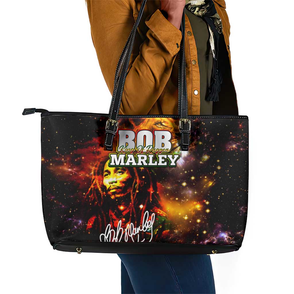 Bob King Of Reggae Rastafari Lion Leather Tote Bag You Never Know How Strong You Are