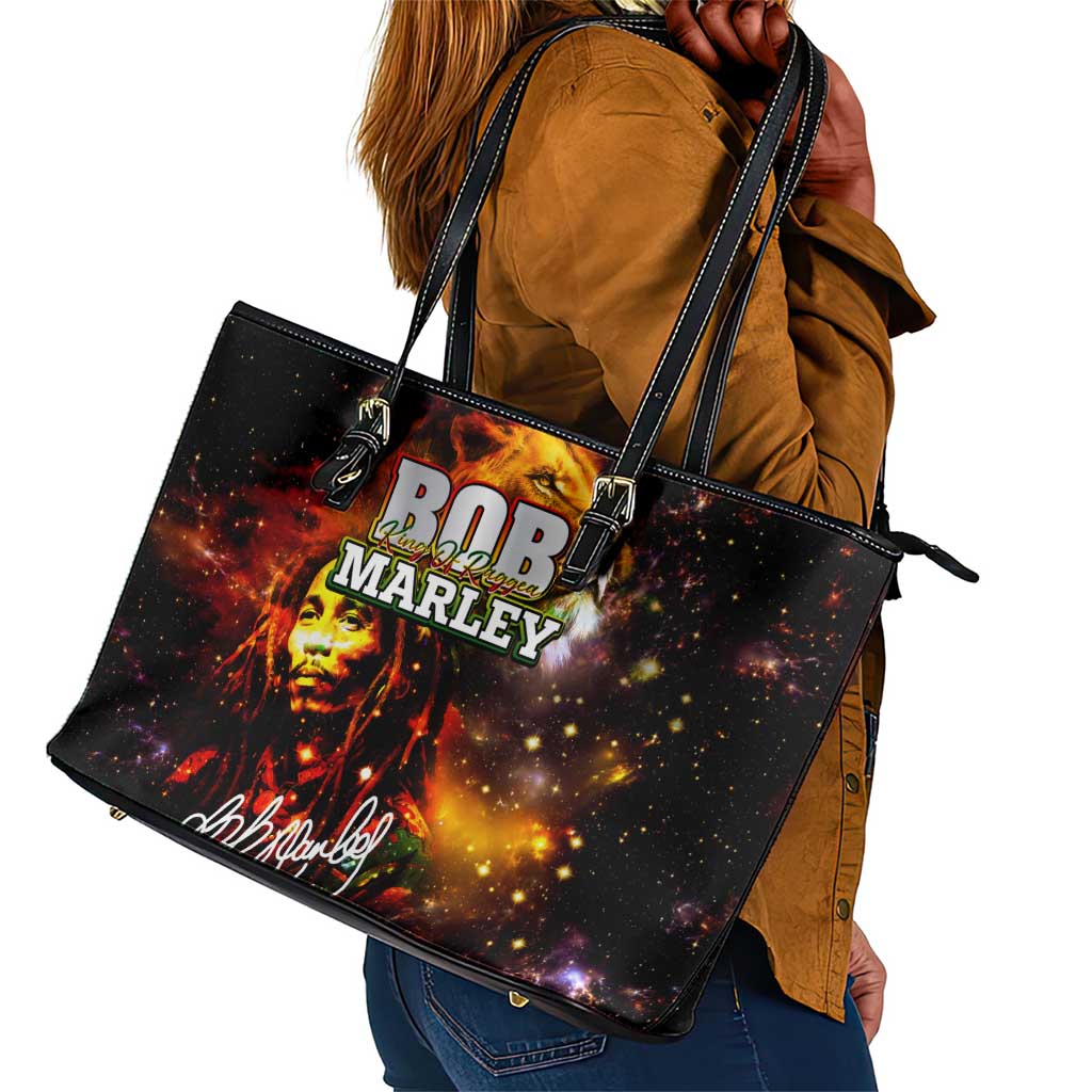 Bob King Of Reggae Rastafari Lion Leather Tote Bag You Never Know How Strong You Are