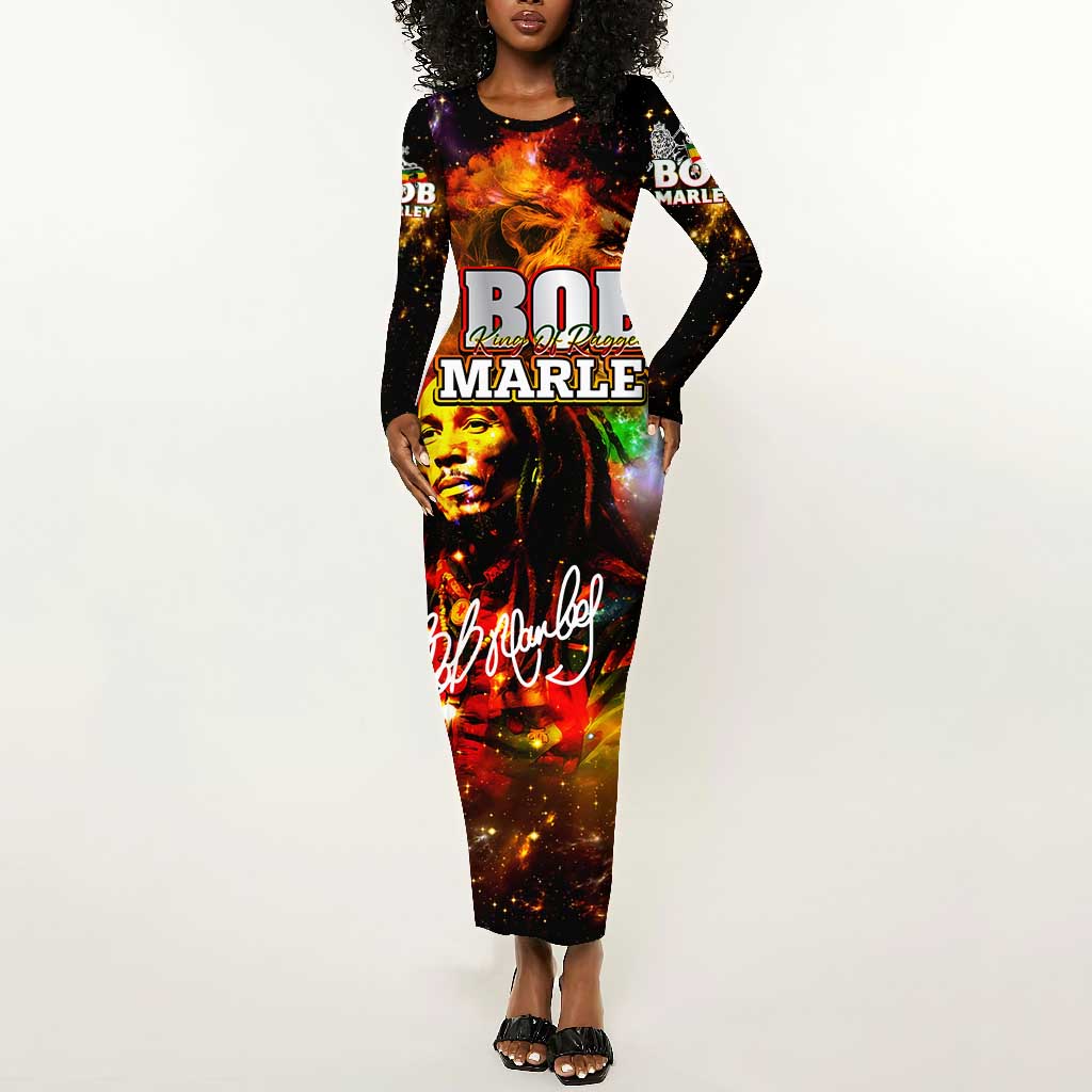 Bob King Of Reggae Rastafari Lion Long Sleeve Bodycon Dress You Never Know How Strong You Are DT02
