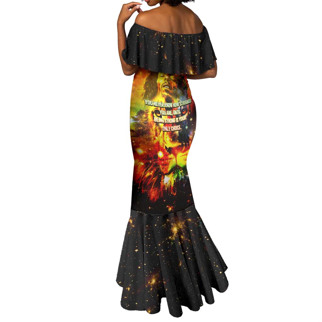 Bob King Of Reggae Rastafari Lion Mermaid Dress You Never Know How Strong You Are