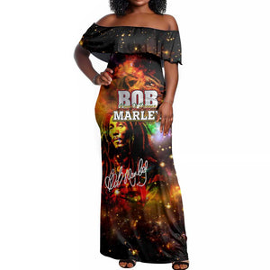 Bob King Of Reggae Rastafari Lion Off Shoulder Maxi Dress You Never Know How Strong You Are