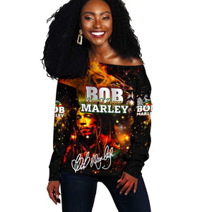 Bob King Of Reggae Rastafari Lion Off Shoulder Sweater You Never Know How Strong You Are