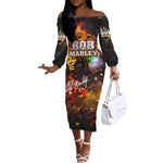 Bob King Of Reggae Rastafari Lion Off The Shoulder Long Sleeve Dress You Never Know How Strong You Are