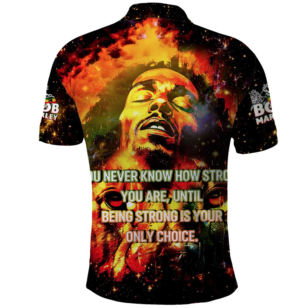 Bob King Of Reggae Rastafari Lion Polo Shirt You Never Know How Strong You Are