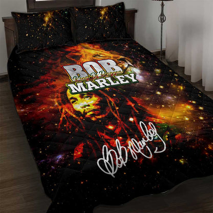 Bob King Of Reggae Rastafari Lion Quilt Bed Set You Never Know How Strong You Are
