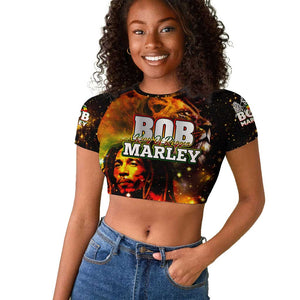 Bob King Of Reggae Rastafari Lion Raglan Cropped T shirt You Never Know How Strong You Are