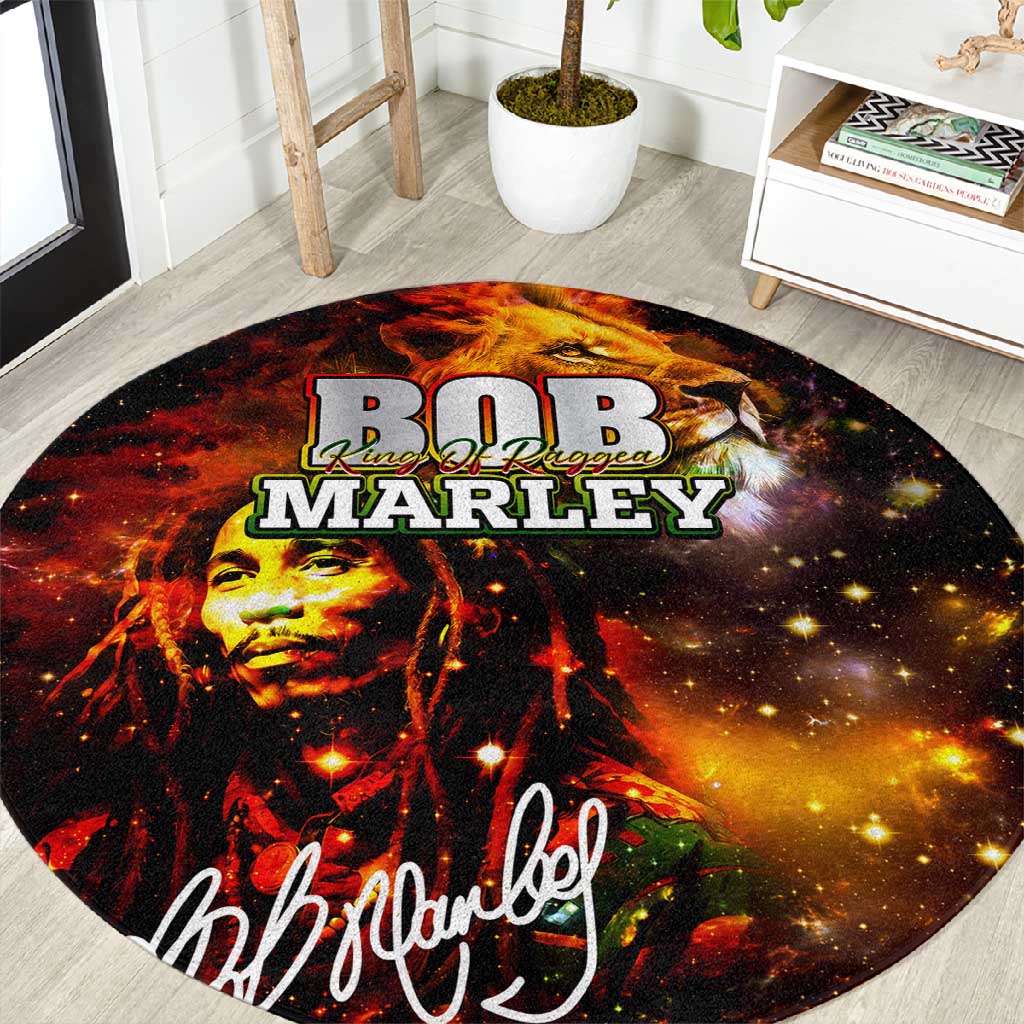 Bob King Of Reggae Rastafari Lion Round Carpet You Never Know How Strong You Are