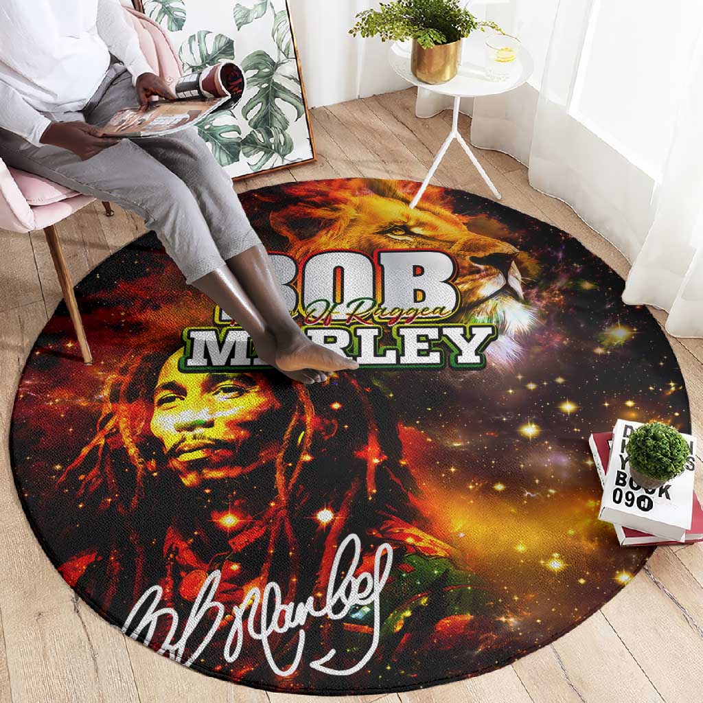 Bob King Of Reggae Rastafari Lion Round Carpet You Never Know How Strong You Are
