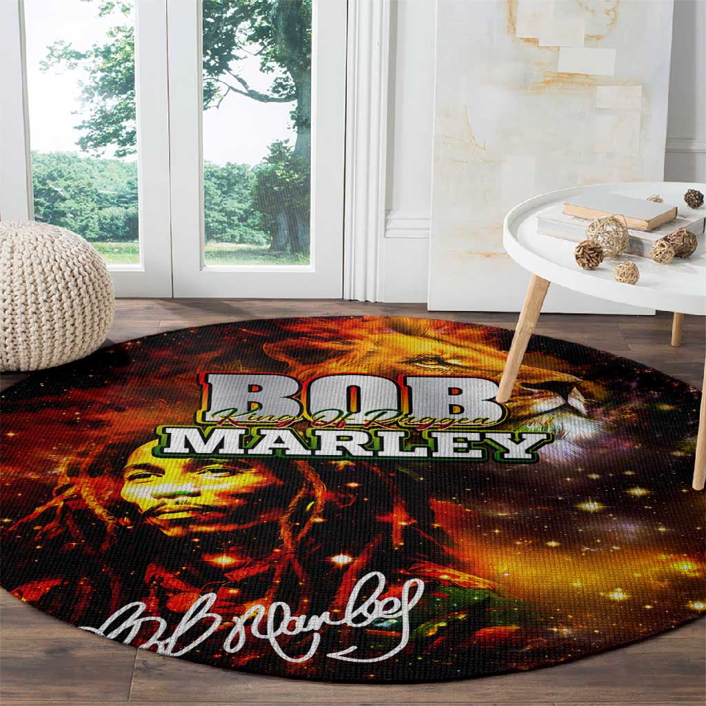 Bob King Of Reggae Rastafari Lion Round Carpet You Never Know How Strong You Are