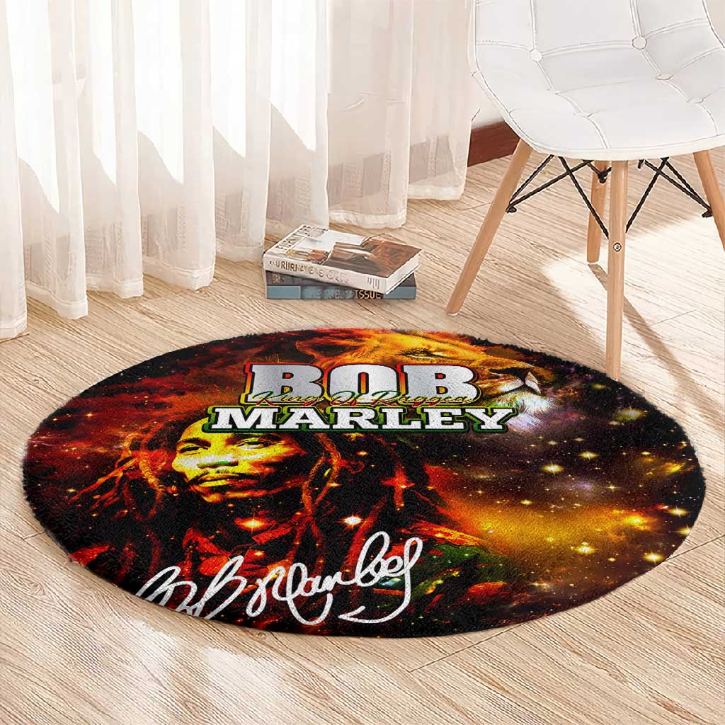 Bob King Of Reggae Rastafari Lion Round Carpet You Never Know How Strong You Are