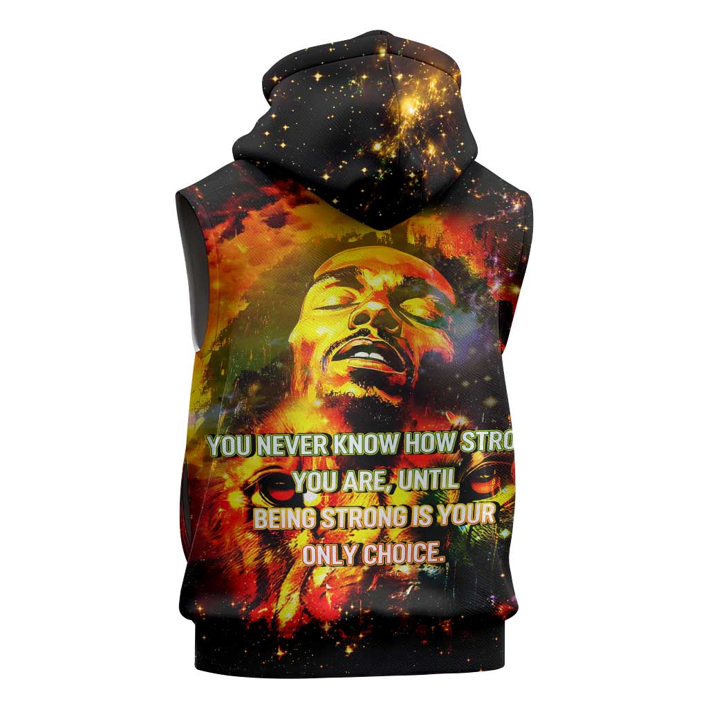 Bob King Of Reggae Rastafari Lion Sleeveless Hoodie You Never Know How Strong You Are - African Pride