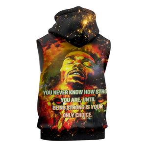 Bob King Of Reggae Rastafari Lion Sleeveless Hoodie You Never Know How Strong You Are - African Pride