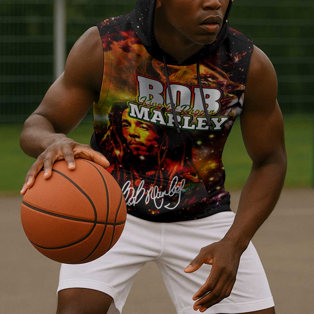 Bob King Of Reggae Rastafari Lion Sleeveless Hoodie You Never Know How Strong You Are - African Pride