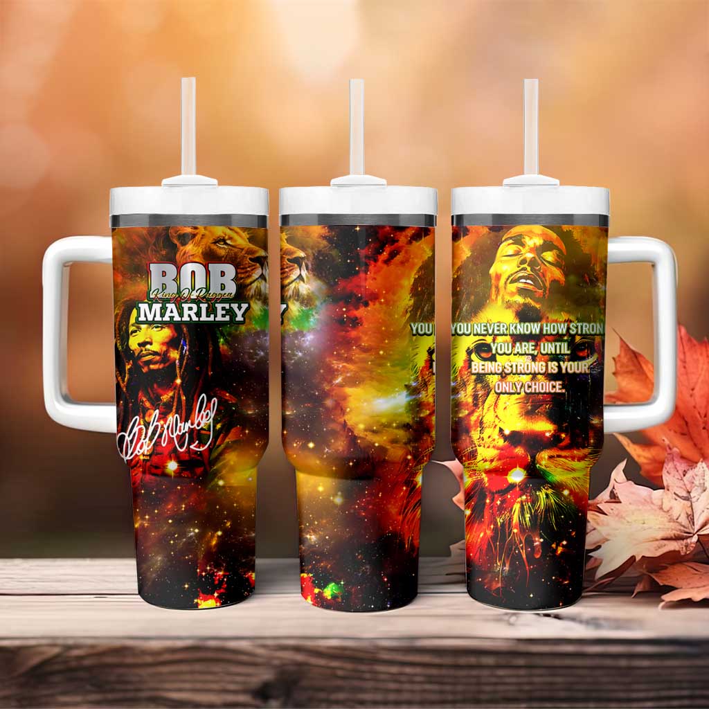Bob King Of Reggae Rastafari Lion Tumbler With Handle You Never Know How Strong You Are