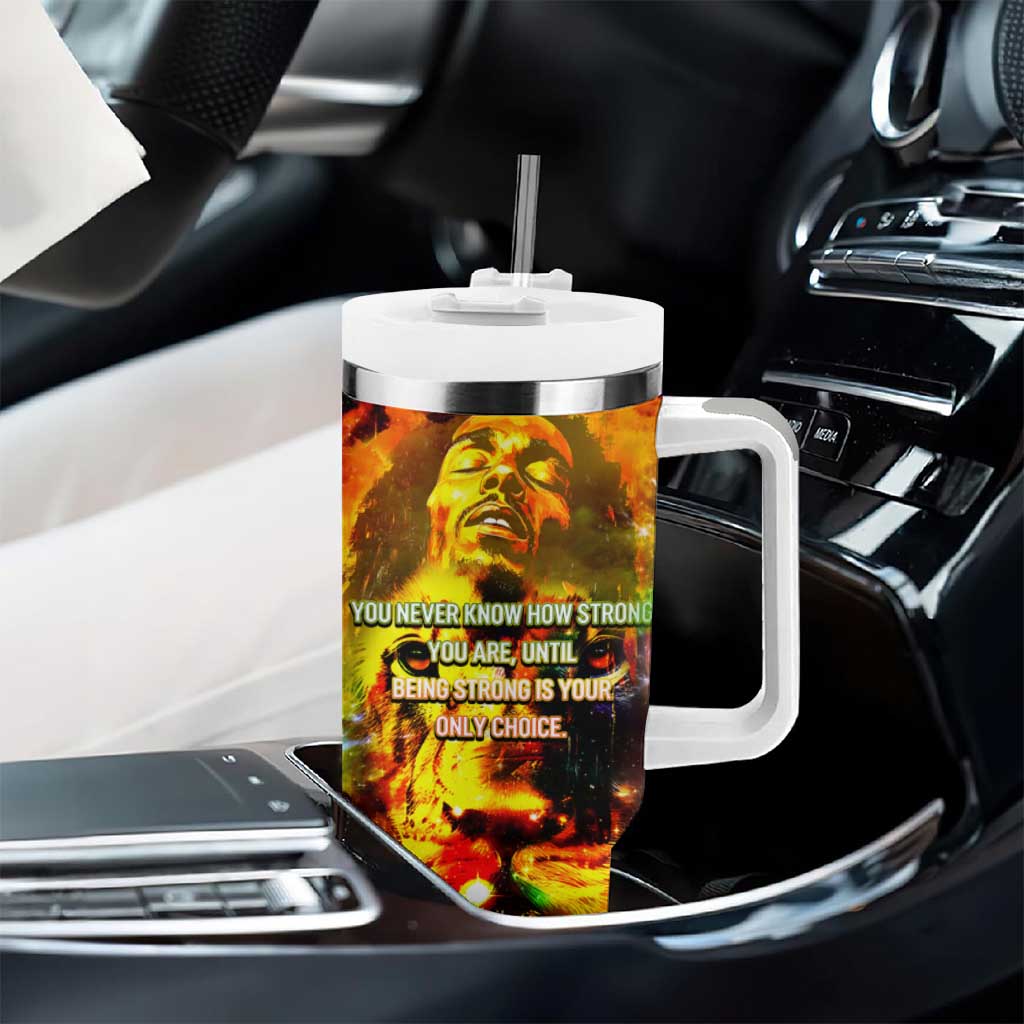 Bob King Of Reggae Rastafari Lion Tumbler With Handle You Never Know How Strong You Are