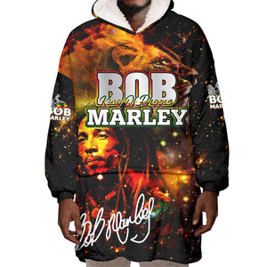 Bob King Of Reggae Rastafari Lion Wearable Blanket Hoodie You Never Know How Strong You Are