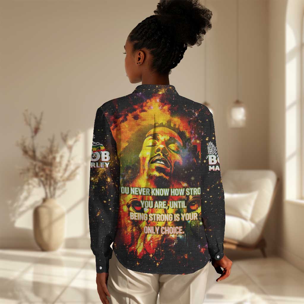 Bob King Of Reggae Rastafari Lion Women Casual Shirt You Never Know How Strong You Are