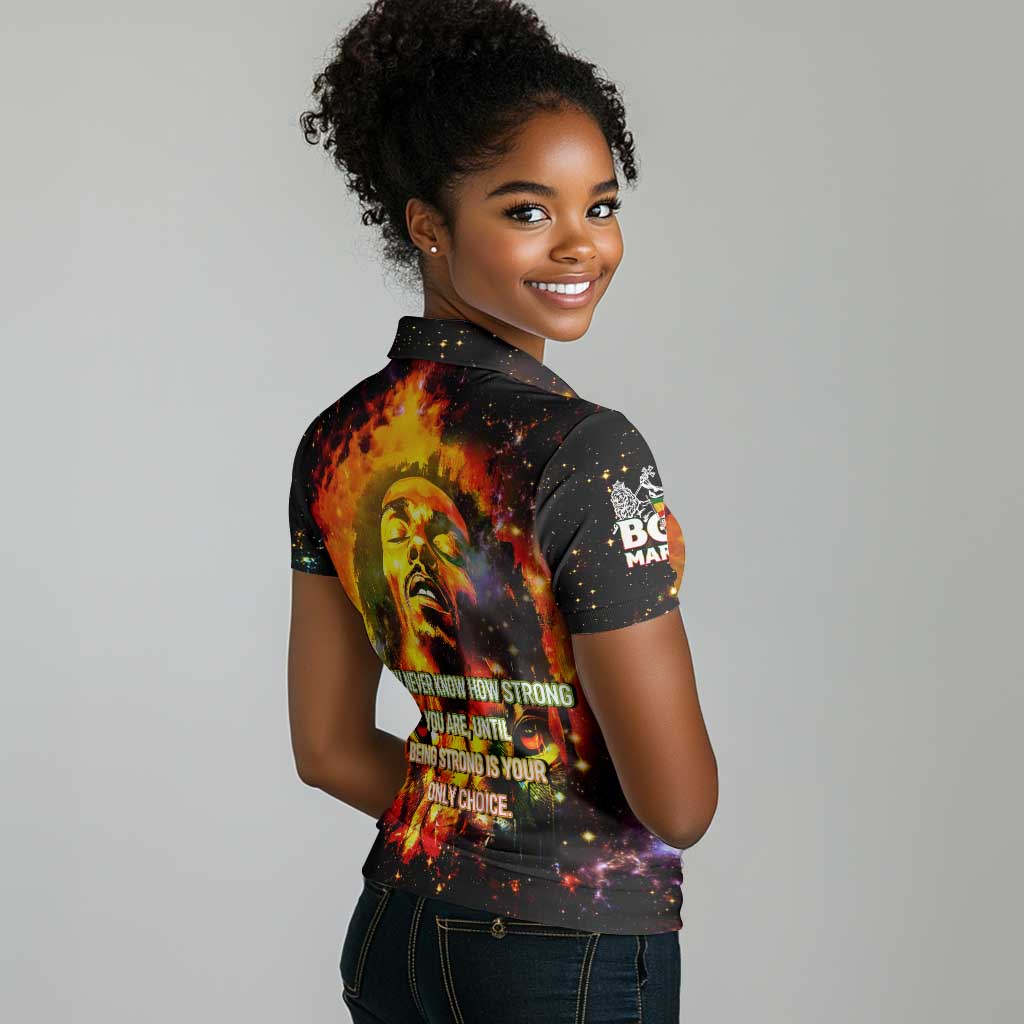 Bob King Of Reggae Rastafari Lion Women Polo Shirt You Never Know How Strong You Are