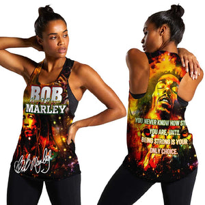 Bob King Of Reggae Rastafari Lion Women Racerback Tank You Never Know How Strong You Are