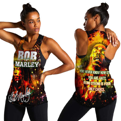 Bob King Of Reggae Rastafari Lion Women Racerback Tank You Never Know How Strong You Are