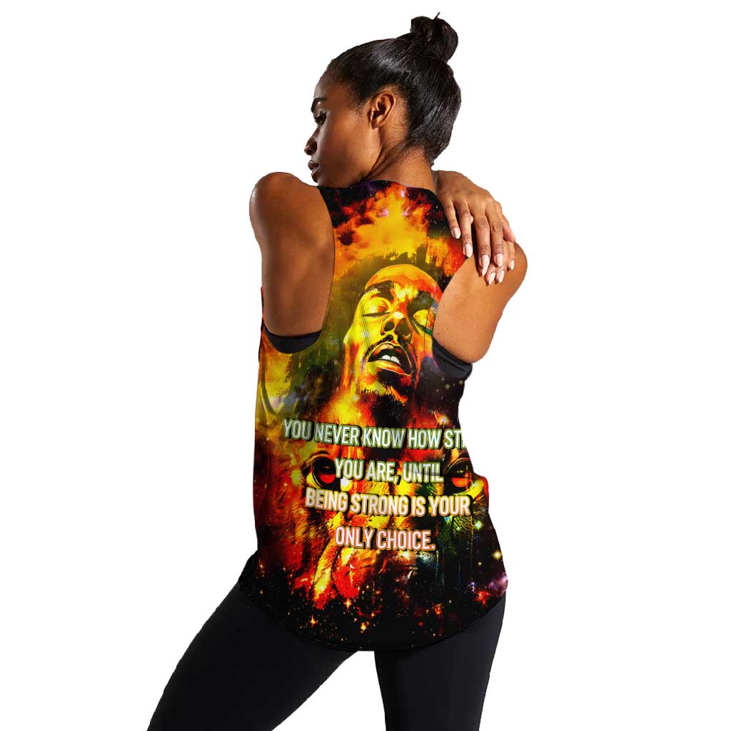 Bob King Of Reggae Rastafari Lion Women Racerback Tank You Never Know How Strong You Are