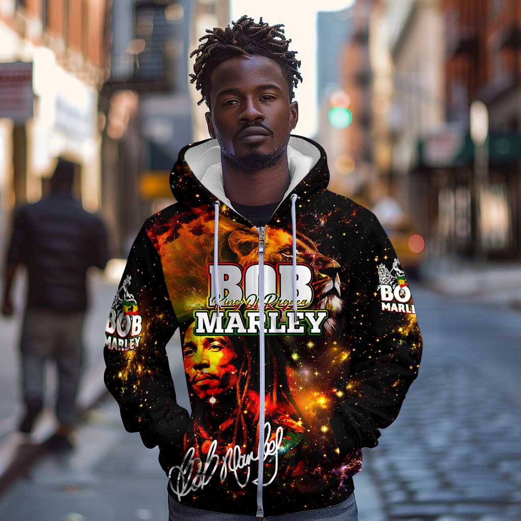 Bob King Of Reggae Rastafari Lion Zip Hoodie You Never Know How Strong You Are