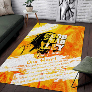Legend Bob Reggae Afro Area Rug One Love One Heart Tropical Leaf