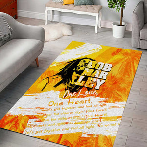 Legend Bob Reggae Afro Area Rug One Love One Heart Tropical Leaf