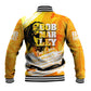 Legend Bob Reggae Afro Baseball Jacket One Love One Heart Tropical Leaf