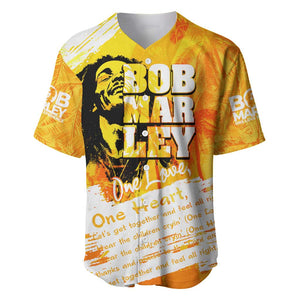 Legend Bob Reggae Afro Baseball Jersey One Love One Heart Tropical Leaf