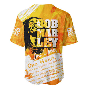 Legend Bob Reggae Afro Baseball Jersey One Love One Heart Tropical Leaf