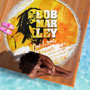 Legend Bob Reggae Afro Beach Blanket One Love One Heart Tropical Leaf