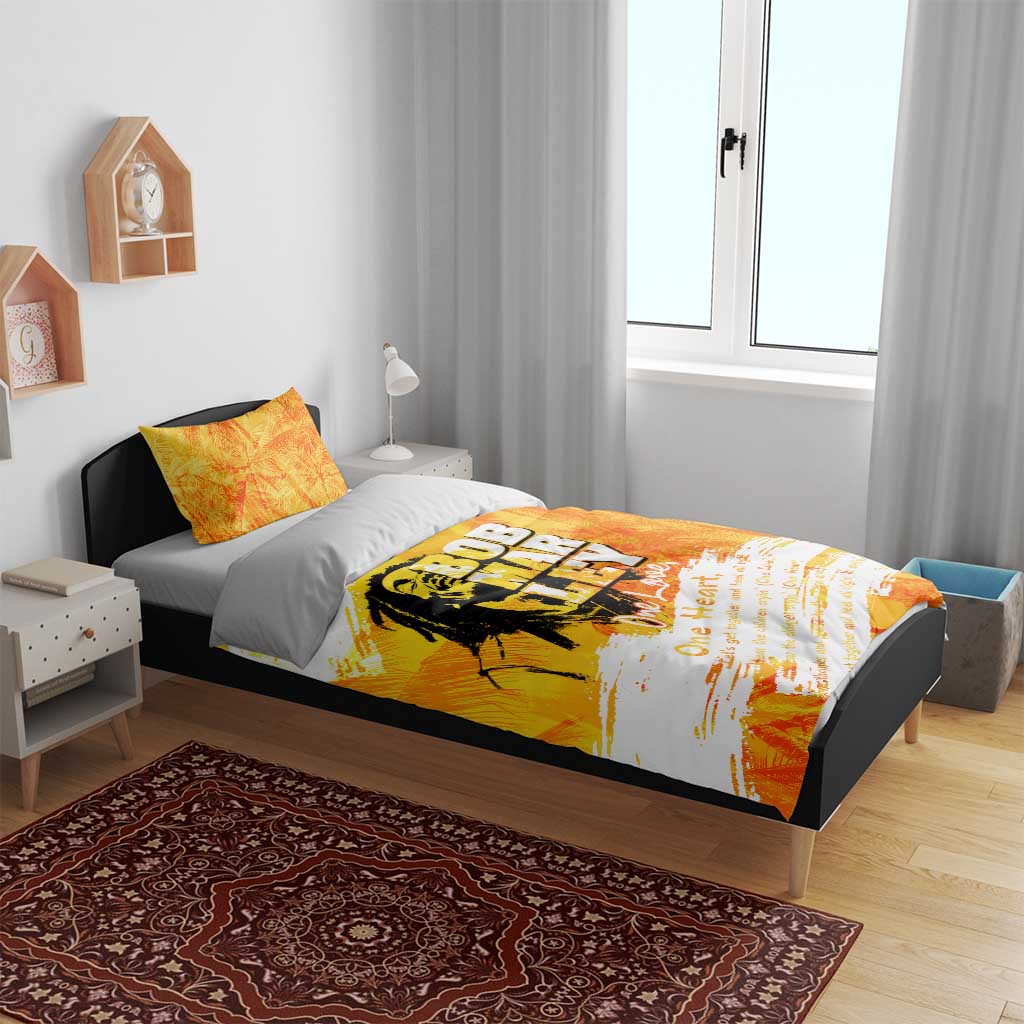 Legend Bob Reggae Afro Bedding Set One Love One Heart Tropical Leaf