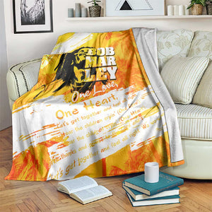 Legend Bob Reggae Afro Blanket One Love One Heart Tropical Leaf