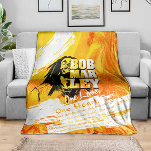 Legend Bob Reggae Afro Blanket One Love One Heart Tropical Leaf