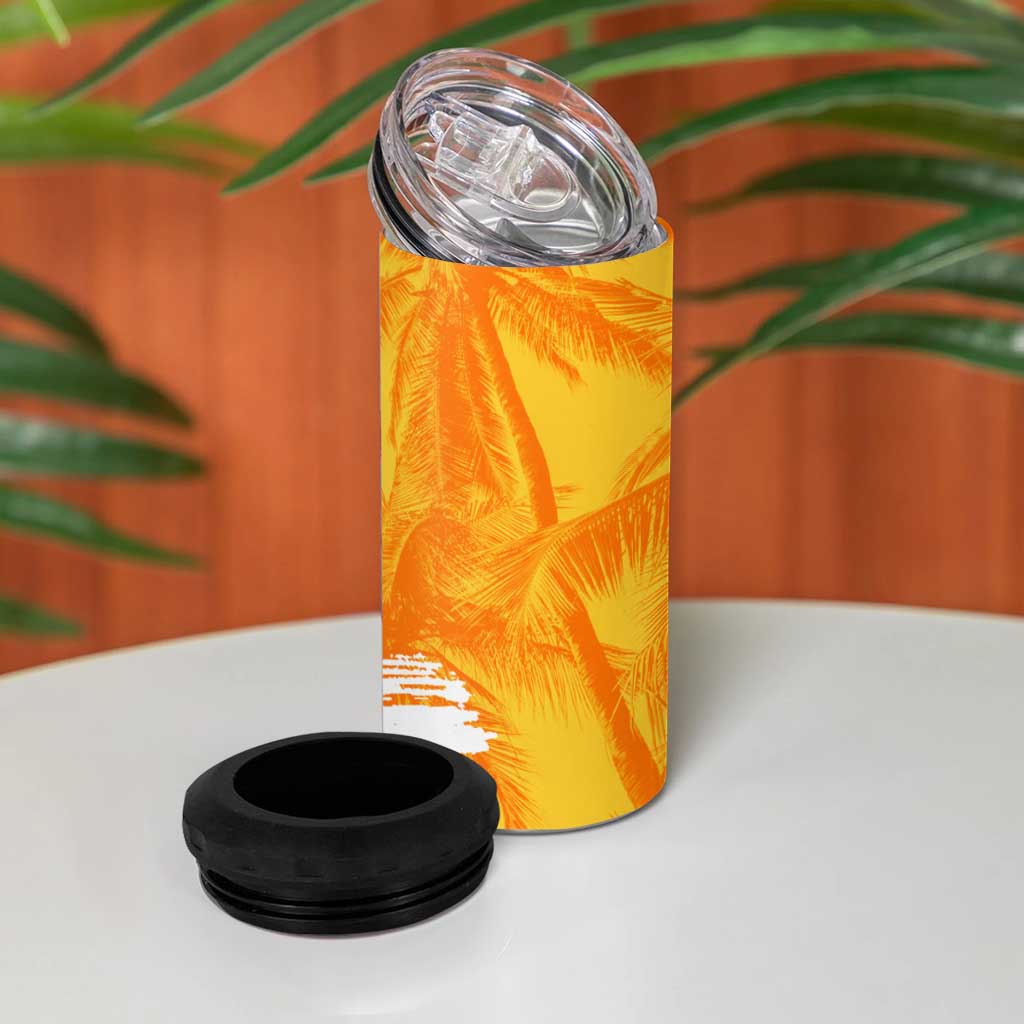 Legend Bob Reggae Afro 4 in 1 Can Cooler Tumbler One Love One Heart Tropical Leaf