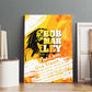 Legend Bob Reggae Afro Canvas Wall Art One Love One Heart Tropical Leaf