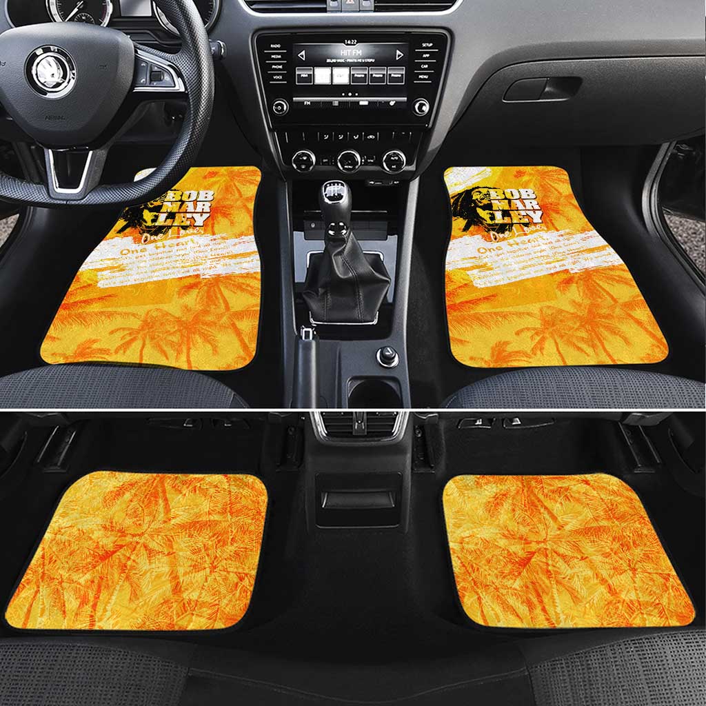 Legend Bob Reggae Afro Car Mats One Love One Heart Tropical Leaf