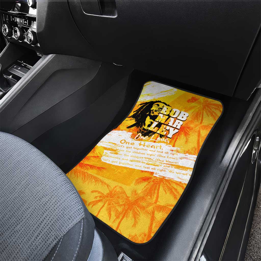 Legend Bob Reggae Afro Car Mats One Love One Heart Tropical Leaf