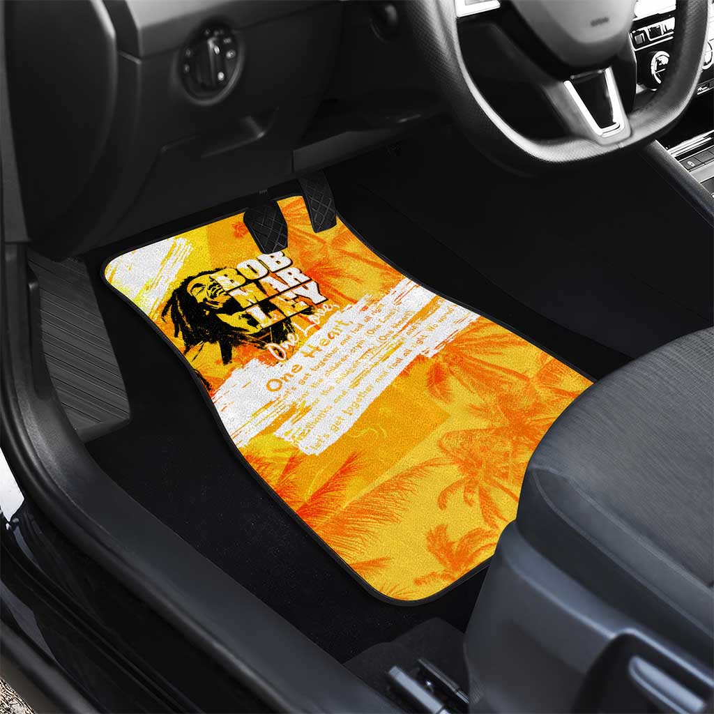 Legend Bob Reggae Afro Car Mats One Love One Heart Tropical Leaf