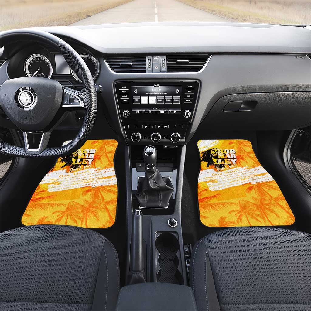 Legend Bob Reggae Afro Car Mats One Love One Heart Tropical Leaf